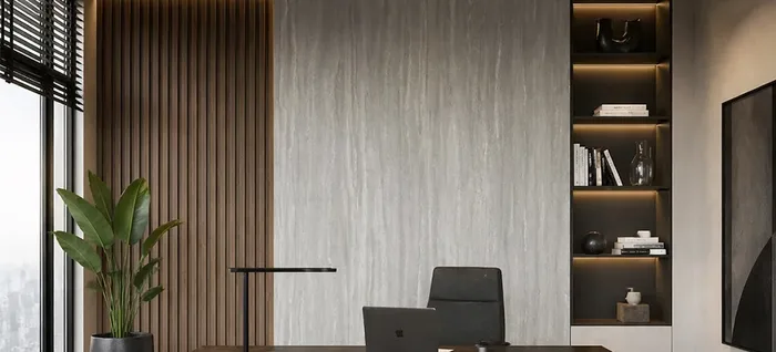 Travertino Gris JG9059-5 en obra